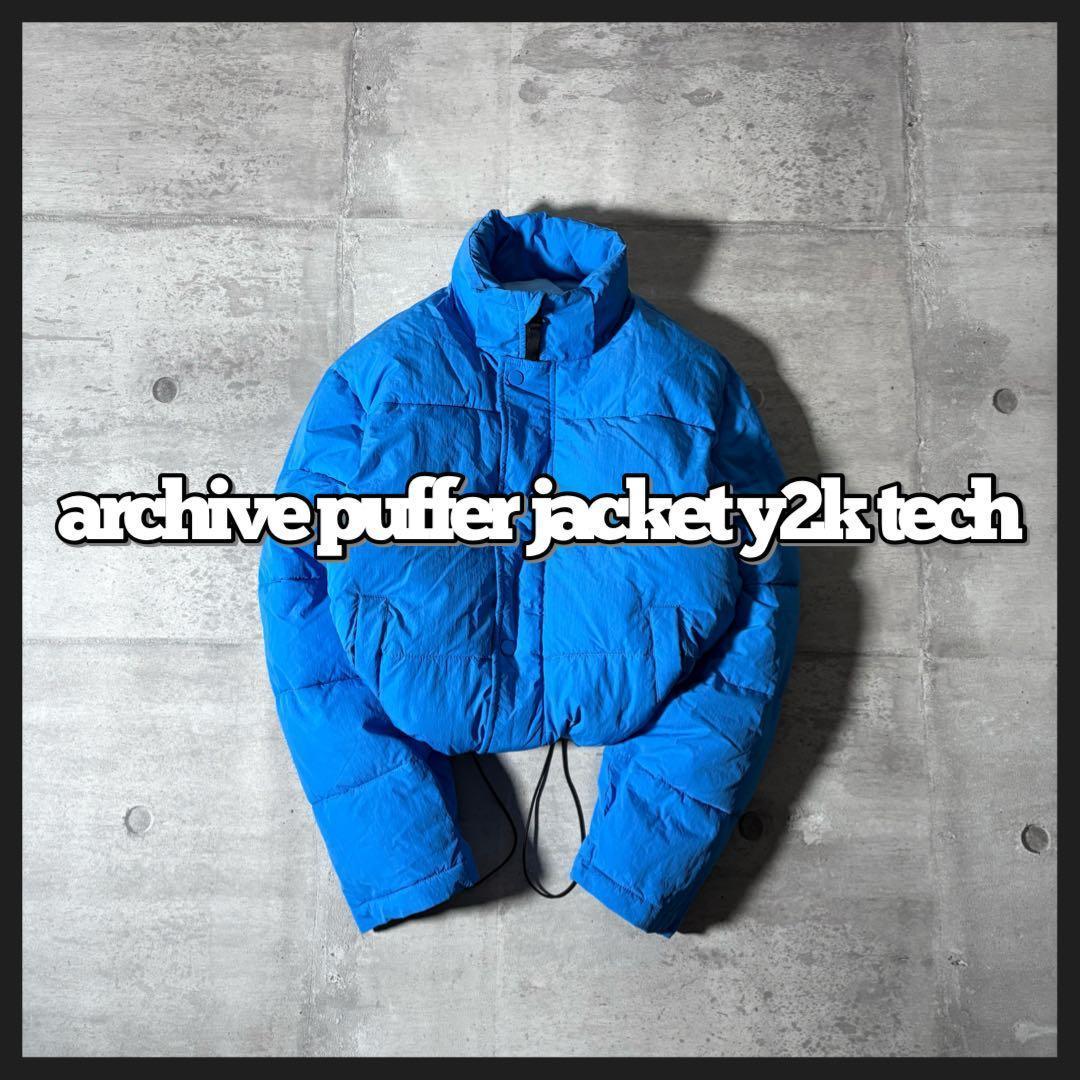 パファージャケット ドローコード 短丈 水色 テック系 y2k