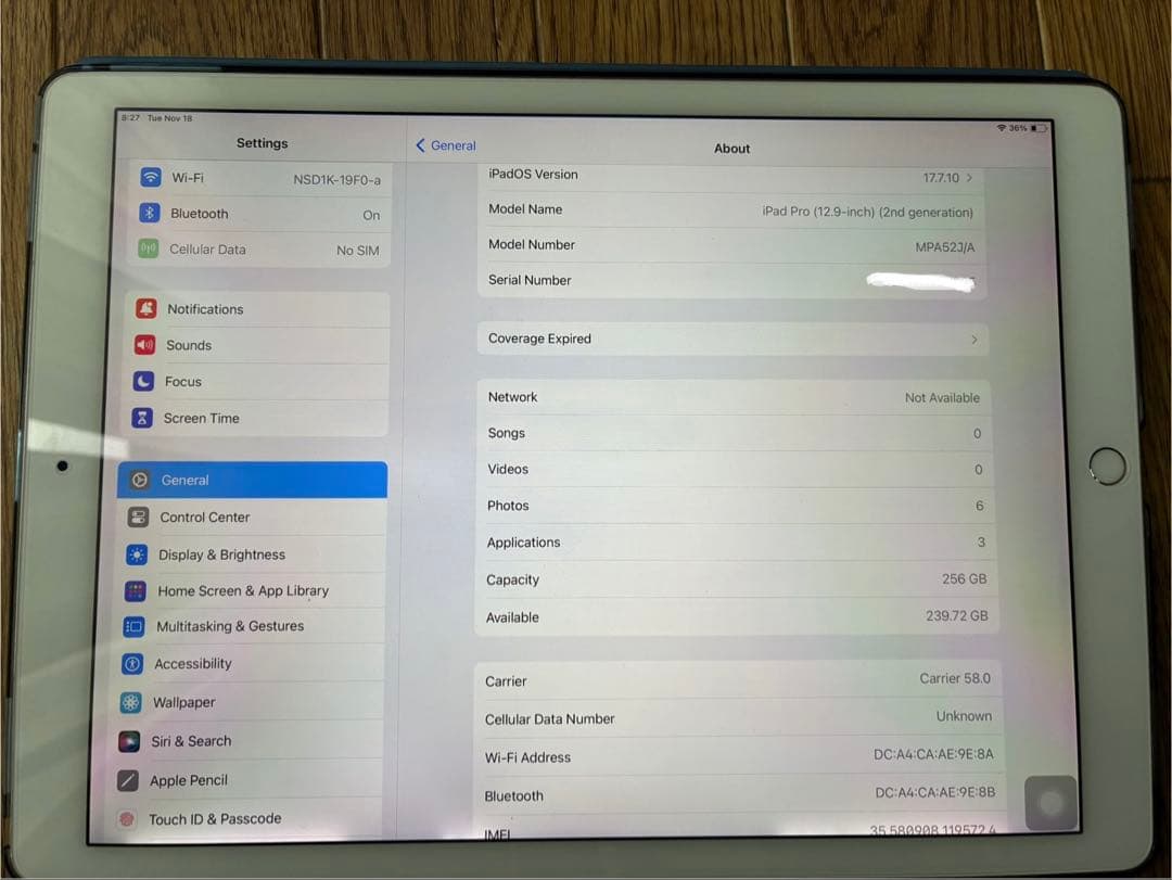 iPad Pro 12.9 256GB SIMフリー　第2世代
