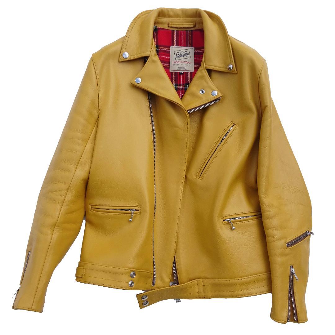 666 Leather Wearトリプルシックスサイクロンライダースイエロー40
