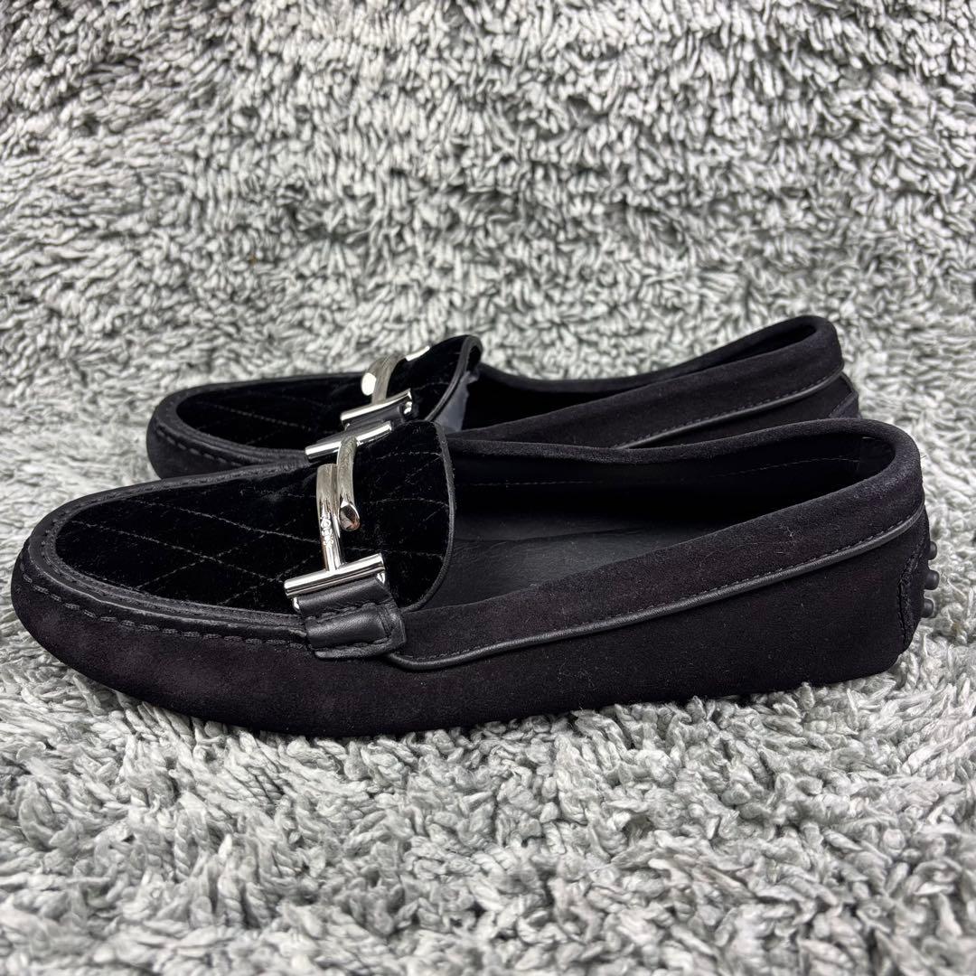 トッズ ダブルTドライバーズシューズ　黒　スウェード 36 23