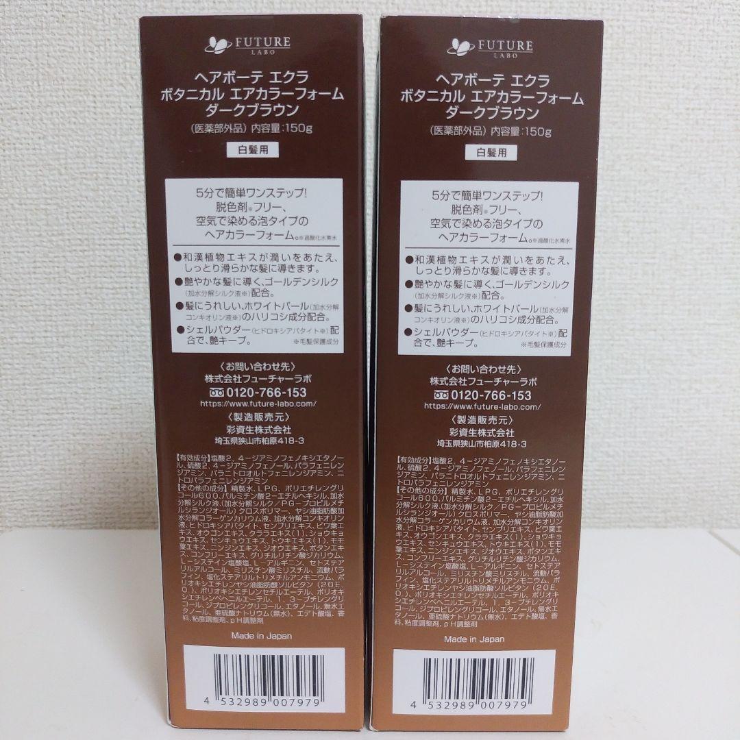 ヘアボーテエクラ ボタニカルエアカラーフォーム ダークブラウン 150g 2本