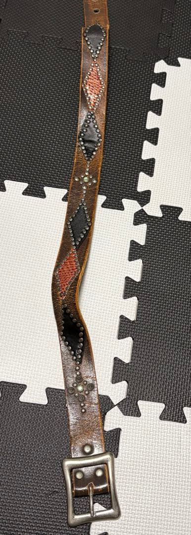 HTC スタッズベルト #53 ピーナッツ ブラウン 38インチ エイジング極上