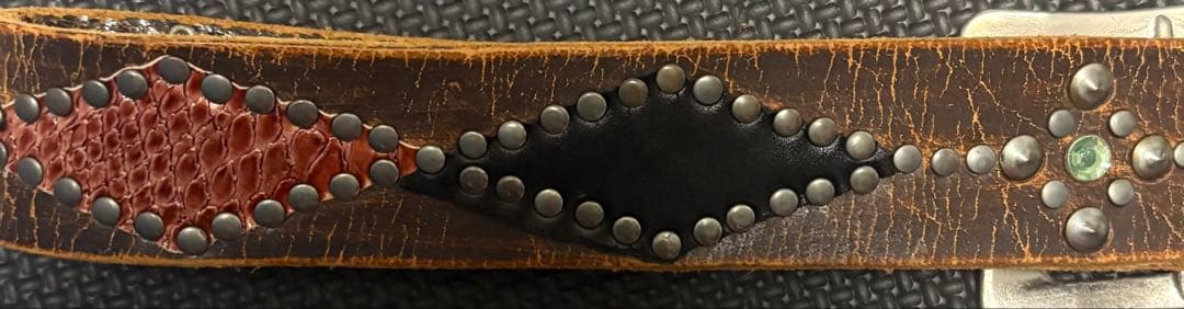 HTC スタッズベルト #53 ピーナッツ ブラウン 38インチ エイジング極上