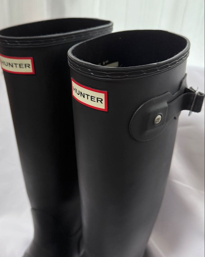美品 ハンター hunter レインブーツ ロング 黒 レディース