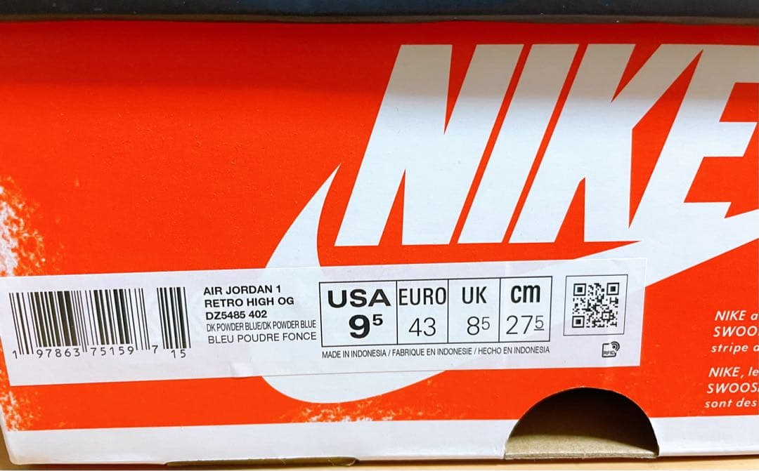 美品Nike Air Jordan 1 \"UNC Reimagined\"27.5