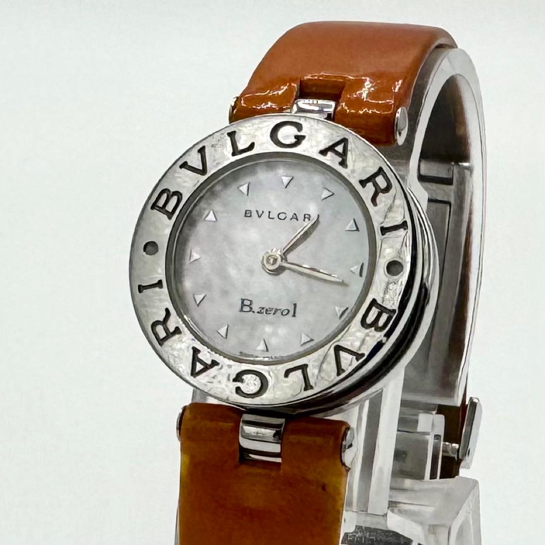 稼働/新品電池交換済み　ブルガリ　ビーゼロワン　腕時計　シェル文字盤　純正ベルト