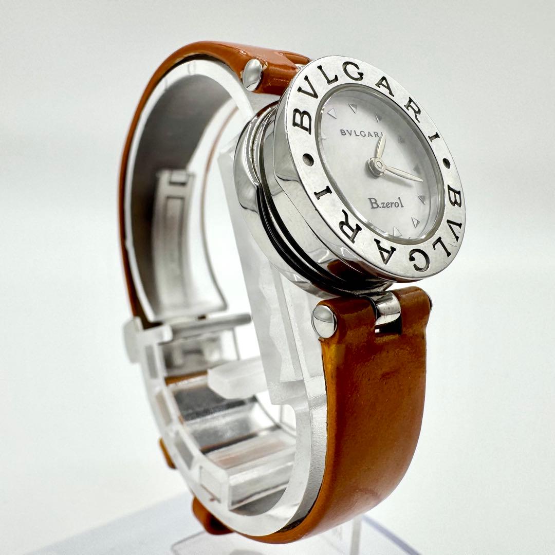 稼働/新品電池交換済み　ブルガリ　ビーゼロワン　腕時計　シェル文字盤　純正ベルト