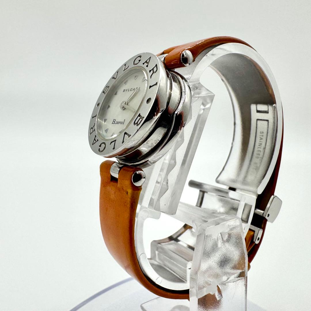稼働/新品電池交換済み　ブルガリ　ビーゼロワン　腕時計　シェル文字盤　純正ベルト