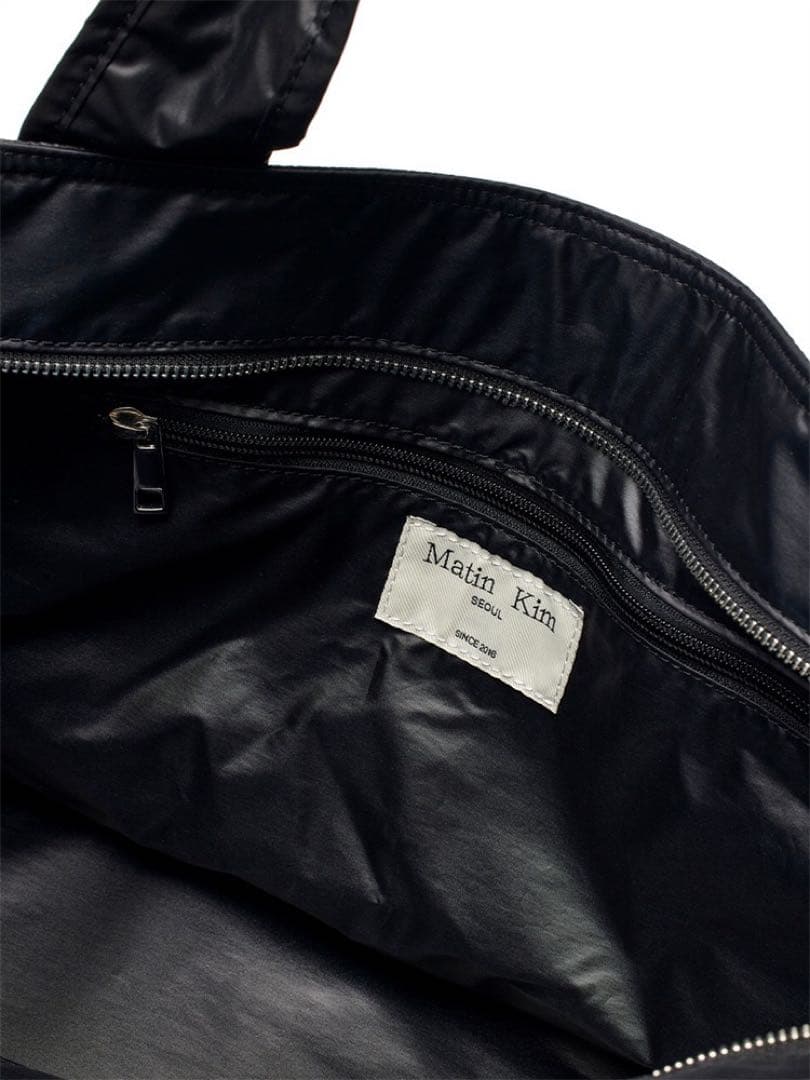 Matin kim 黒 ナイロン トートバッグ