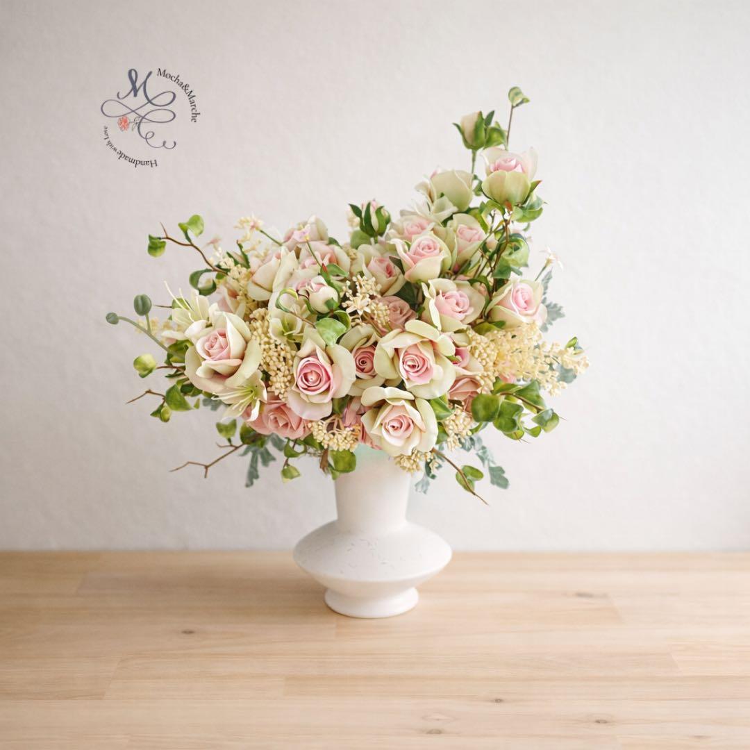 光触媒フラワーアレンジメント｜ローズを贅沢に束ねた くすみカラーの高級アレンジ