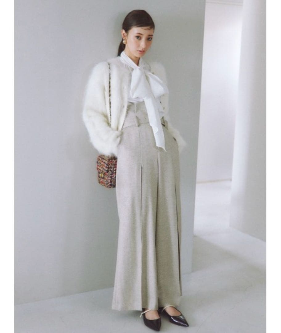 FRAY I.D アルパカ混クロップドニットカーディガン　アイボリー