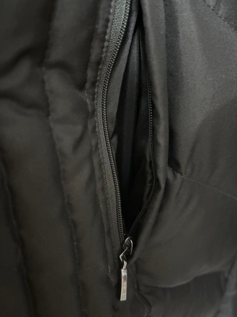 値下げ！ダウンコート　黒　絹　毛皮付きブルーフォックス　中古Lサイズ