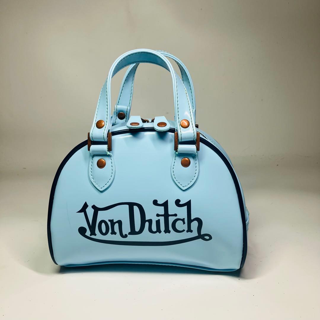美品　VonDutch ボンダッヂ　ミニボストンバッグ　パステルブルー