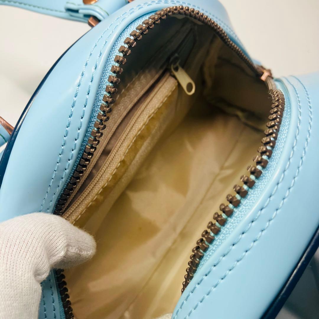 美品　VonDutch ボンダッヂ　ミニボストンバッグ　パステルブルー