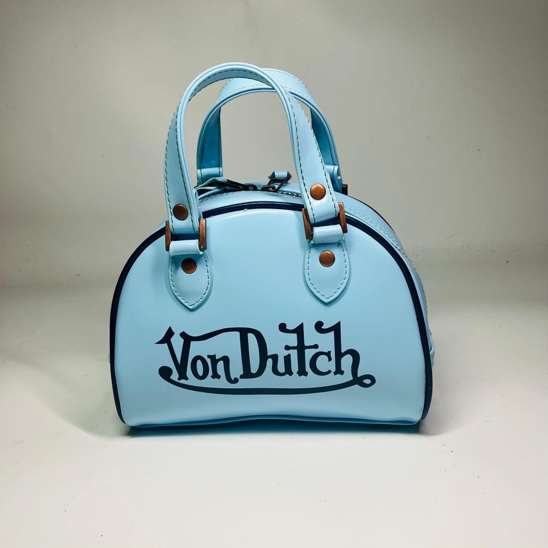 美品　VonDutch ボンダッヂ　ミニボストンバッグ　パステルブルー