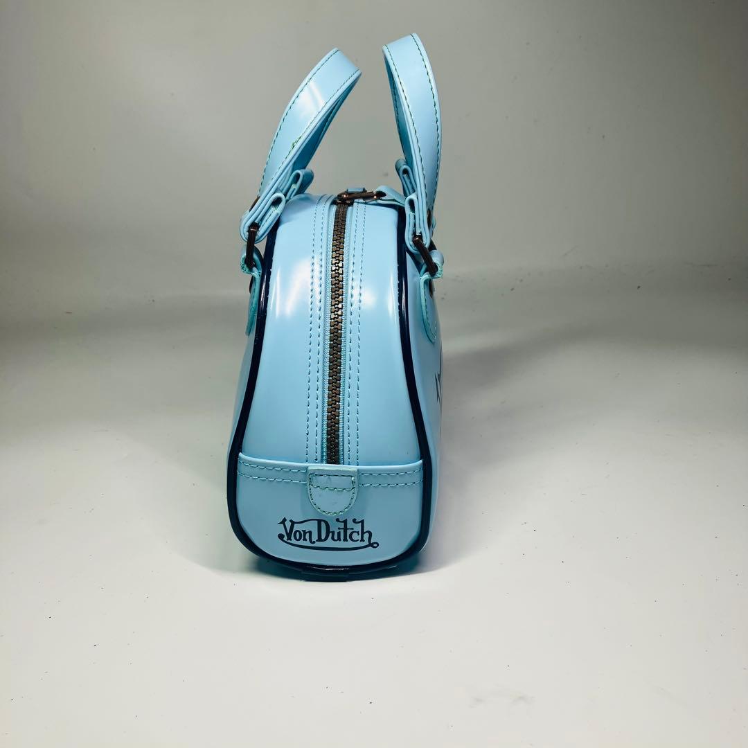 美品　VonDutch ボンダッヂ　ミニボストンバッグ　パステルブルー