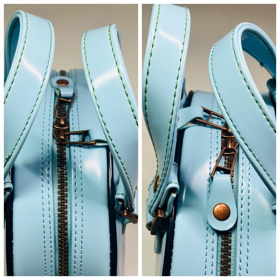 美品　VonDutch ボンダッヂ　ミニボストンバッグ　パステルブルー