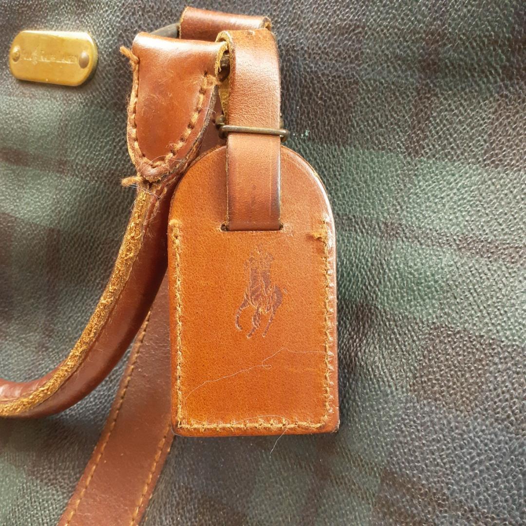 美品◎Polo Ralph Lauren 2wayボストンバッグ チェック 緑