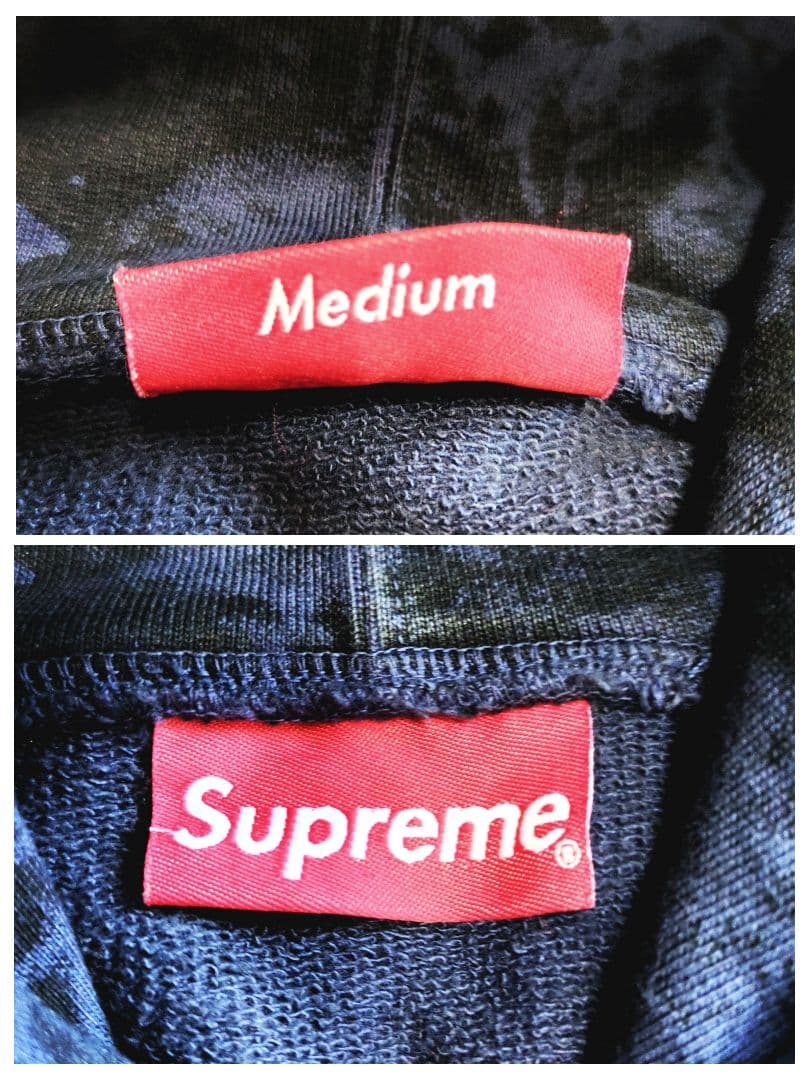 シュプリーム パーカー プルオーバー ビッグロゴ プリント カモフラ 人物