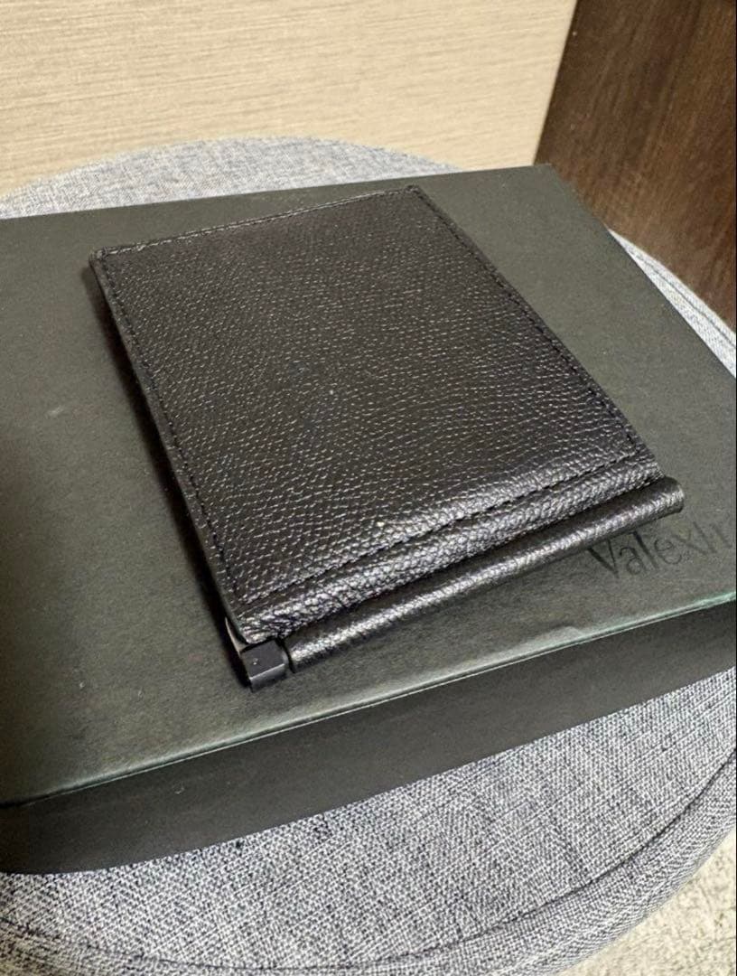 Valextra ブラック レザー マネークリップ　新品未使用品