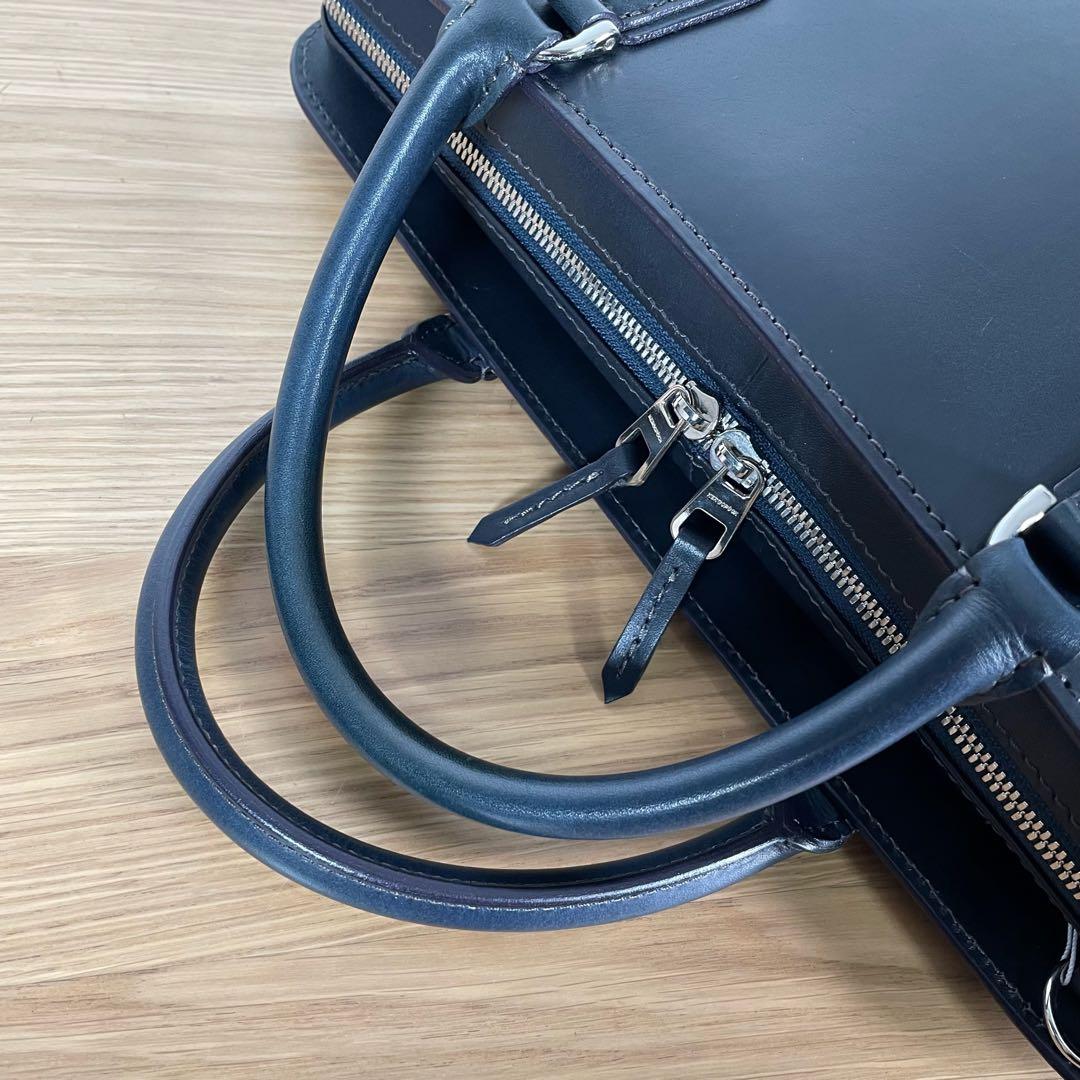 エルゴポック　ビジネスバッグ　ブリーフケース　レザー　ネイビー