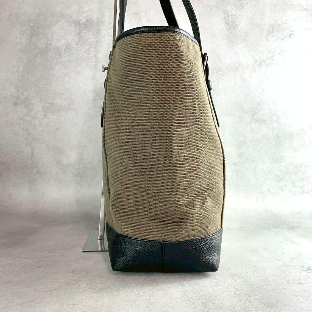 未使用級 レア コーチ トートバッグ レザー 大容量 A4 ロゴ カーキ 黒