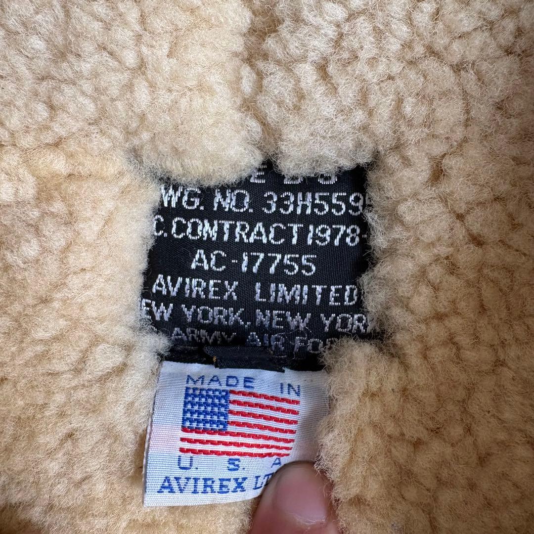 80s AVIREX TYPE B-3 シープスキンジャケット ムートン