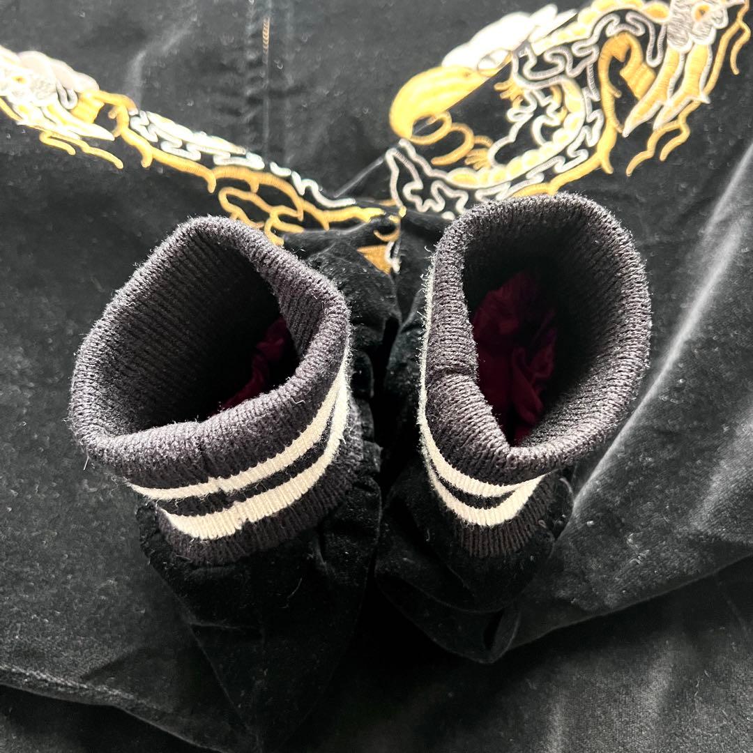 US74ON ゴールデンレトリバー スカジャン 龍　鷲　ジャケット　ベロア　L