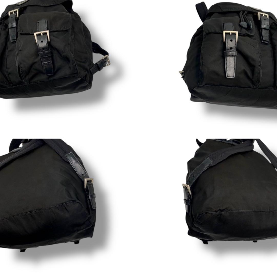 美品✨プラダ リュック 三角ロゴ テスートナイロン レザー ブラック 黒