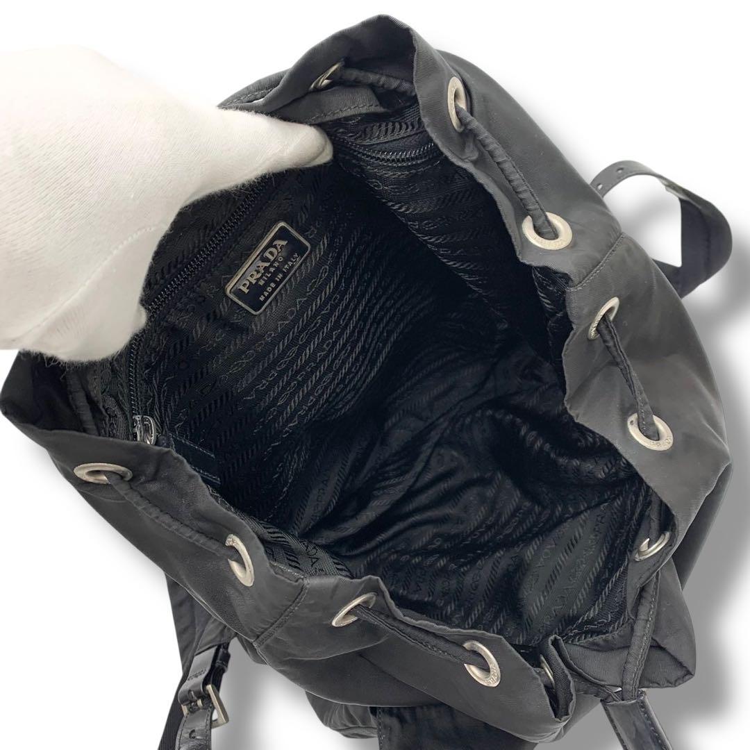 美品✨プラダ リュック 三角ロゴ テスートナイロン レザー ブラック 黒
