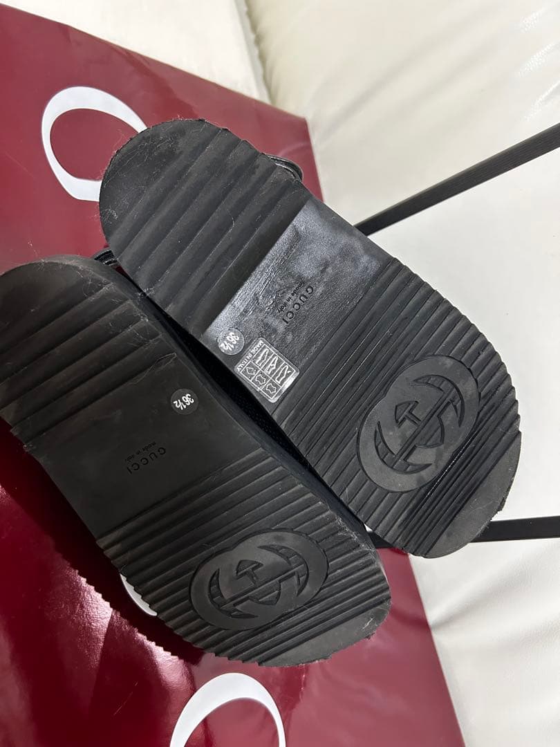 専用！美品GUCCI ブラック サンダル ベルクロ レザー サイズ36ハーフ