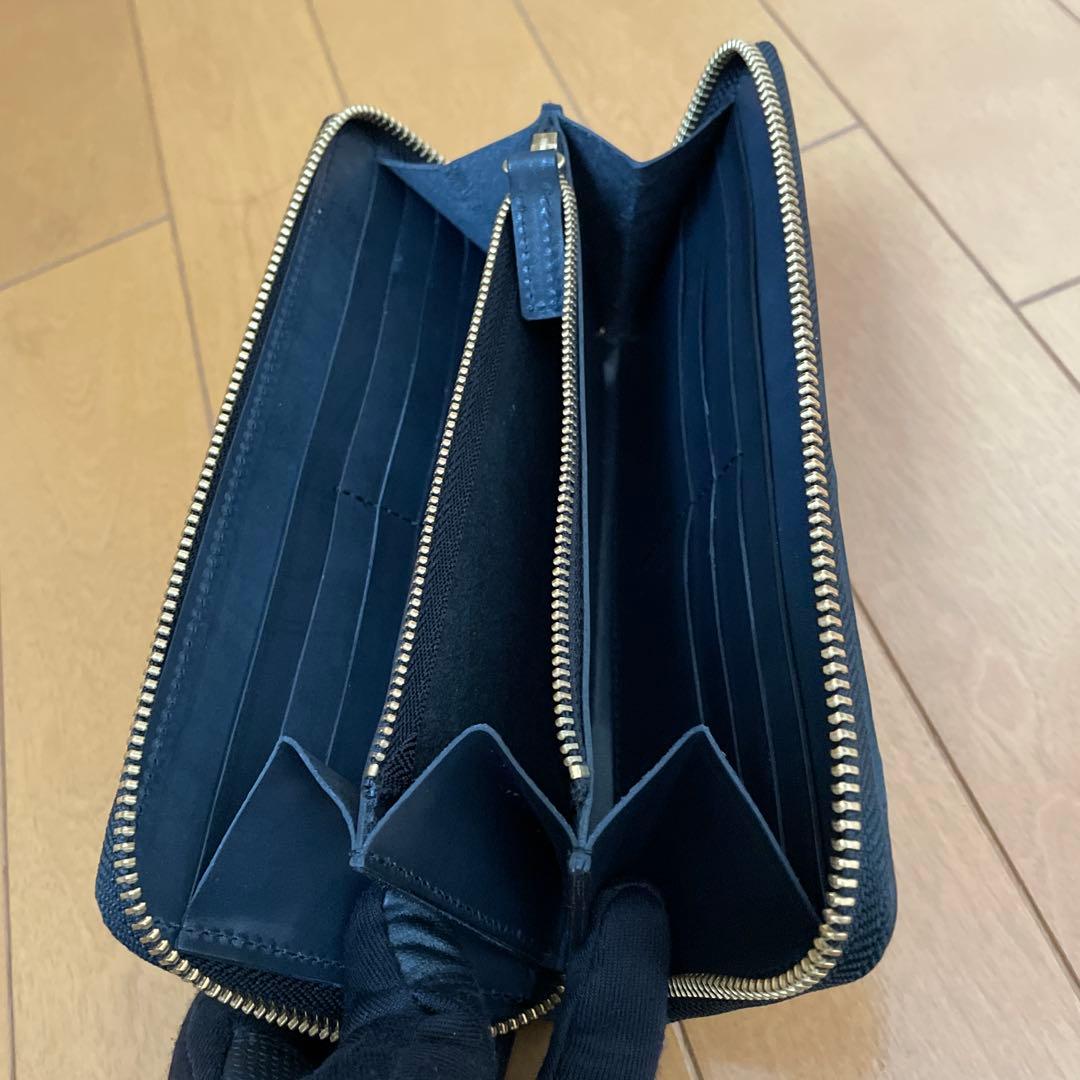 HIDE AND SEEK leather wallet long 新品黒