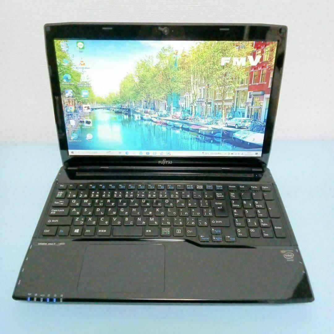 富士通 大容量 ノートパソコン HDD1TB カメラ付き 写真や動画の保存