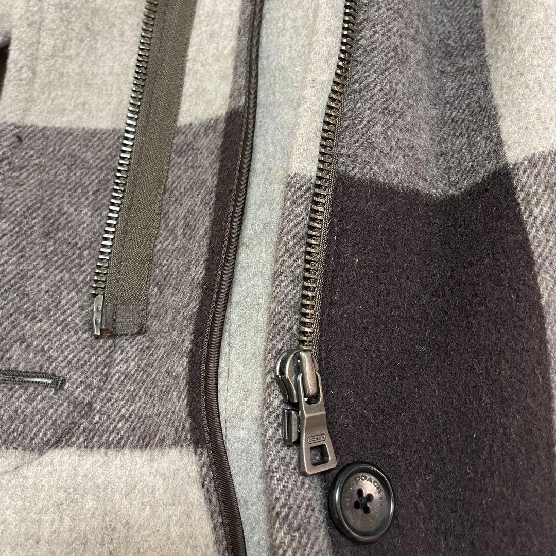 コーチcoachビッグチェックウールコートダッフルコートマウジーザラロデオ