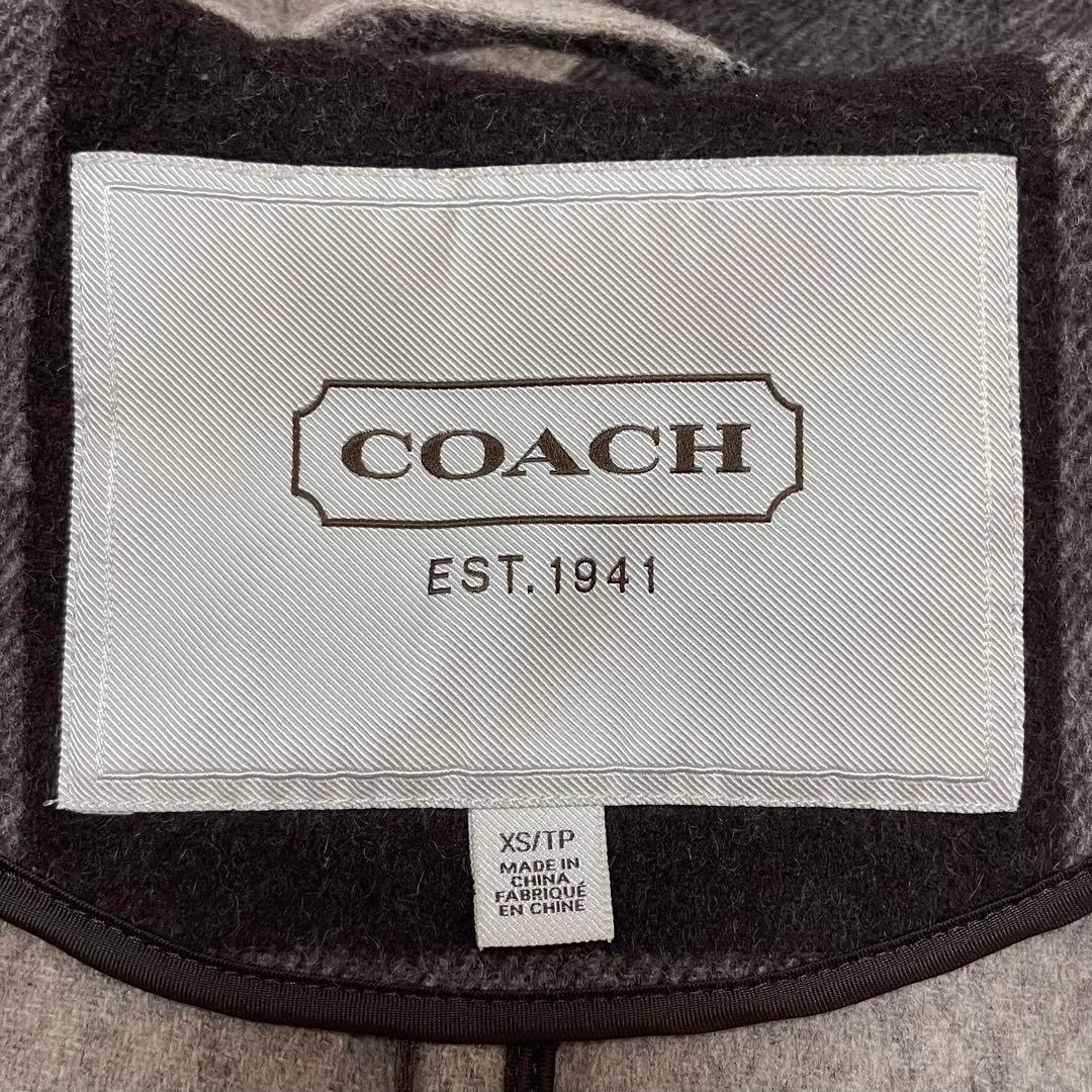 コーチcoachビッグチェックウールコートダッフルコートマウジーザラロデオ