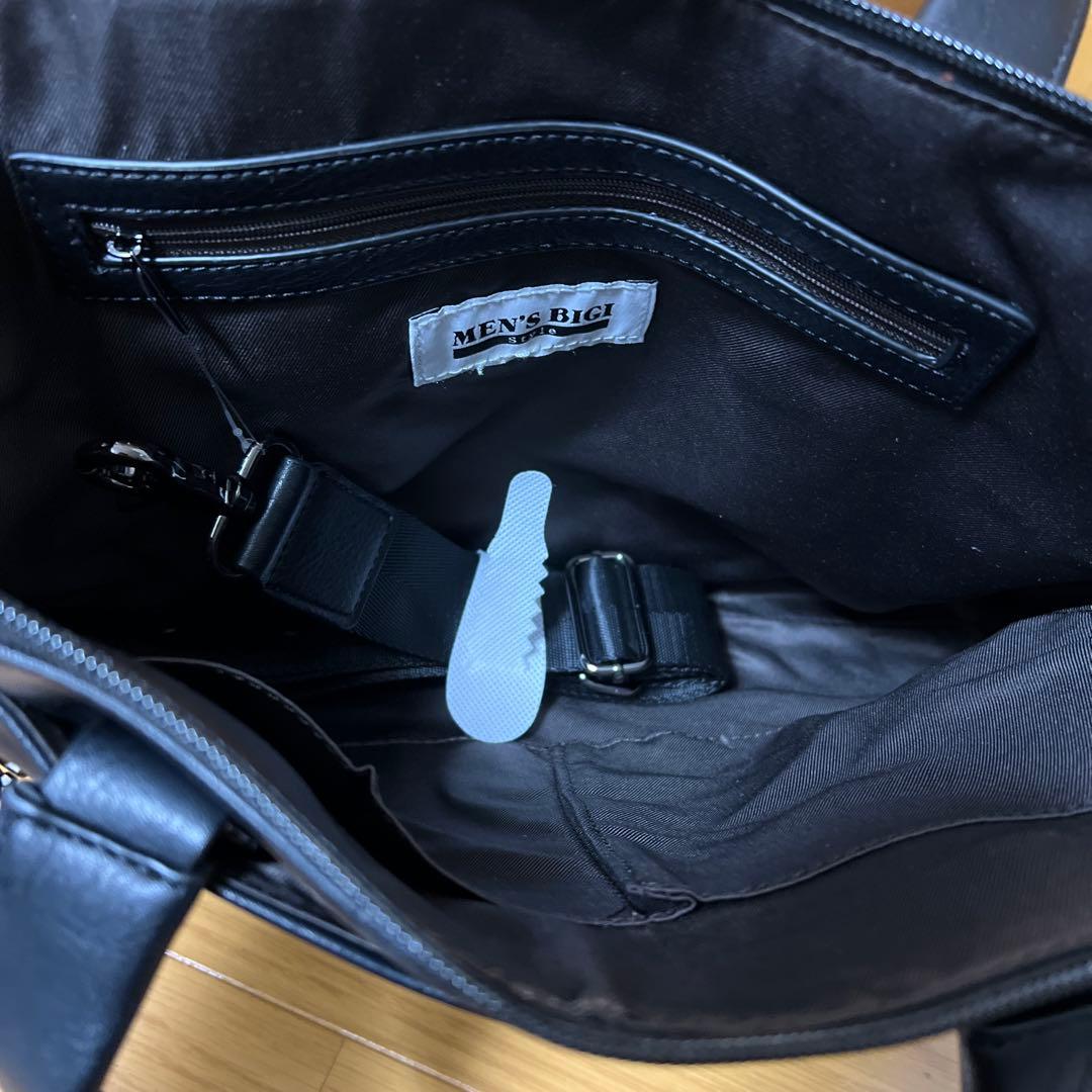 メンズビギ　フェイクレザー3WAYバッグ　ブリーフケース