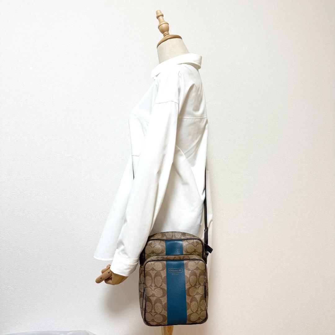 COACH コーチ ショルダーバッグ　ヘリテージ　ストライプ　シグネチャー