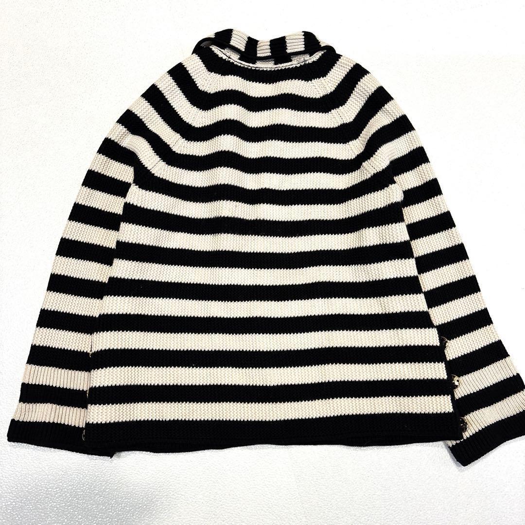 【美品/L】フェラガモ　ボーダー　ニットジャケット　ロングカーディガン　イタリア