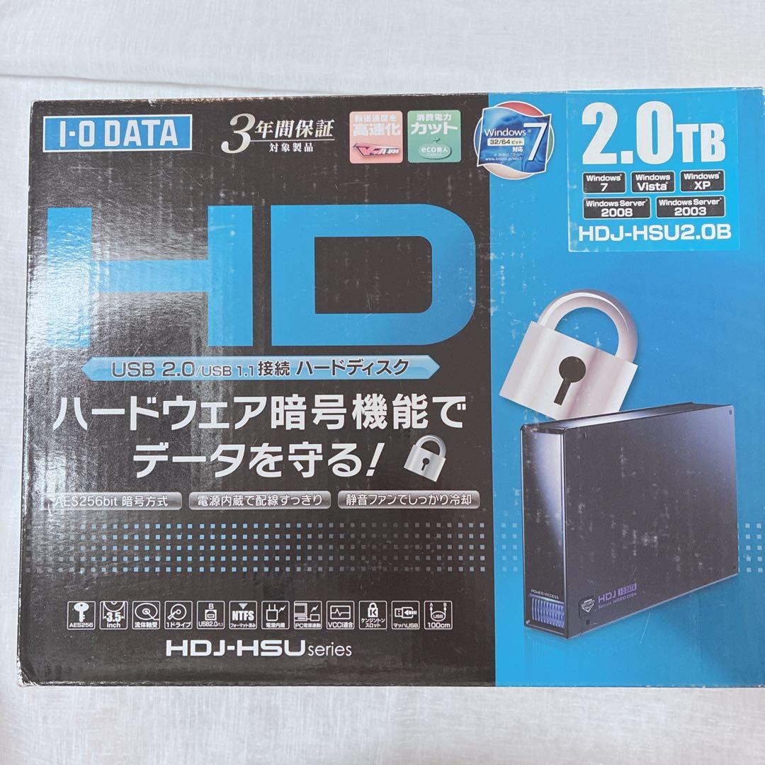 I-O DATA HDJ-HSU2.0B 外付けHDD 2TB 初期化済