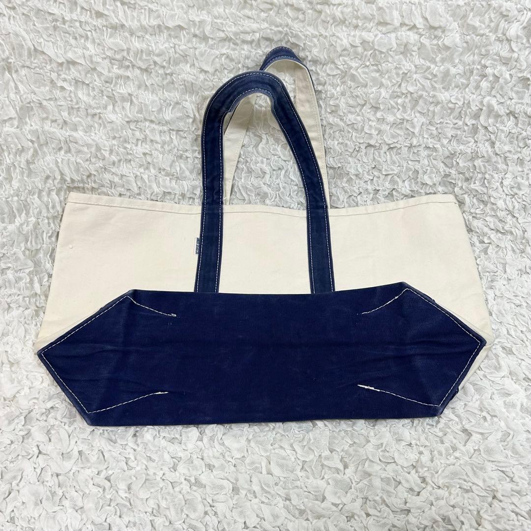 【古着】OCTOPUS ARMY トートバッグ 白xネイビー LARGE 80s