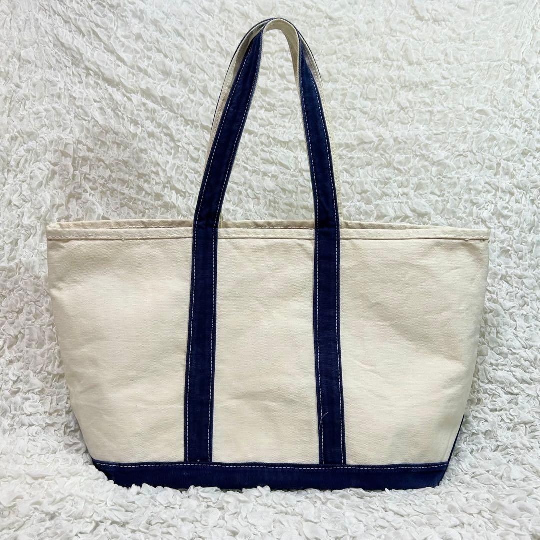 【古着】OCTOPUS ARMY トートバッグ 白xネイビー LARGE 80s