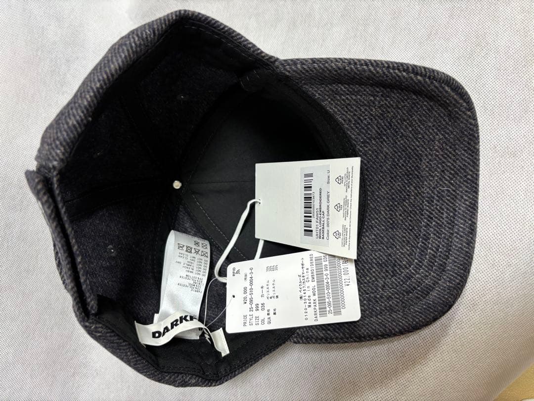 新品【DARKPARK 】EMBROIDERED WOOL ベースボールキャップ