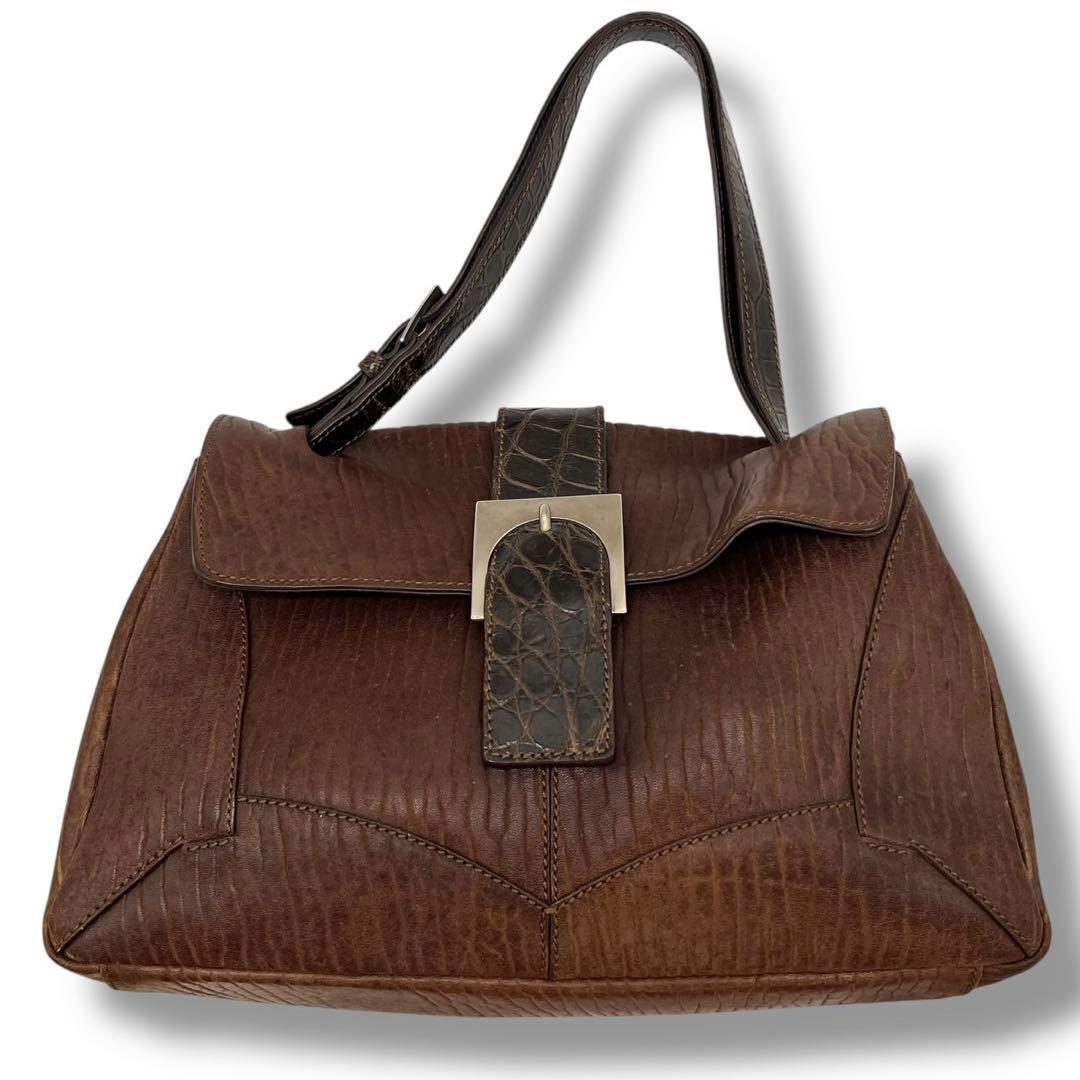 マウロゴヴェルナ ハンドバッグ トートバッグ レザー クロコ アザラシ 肩掛け