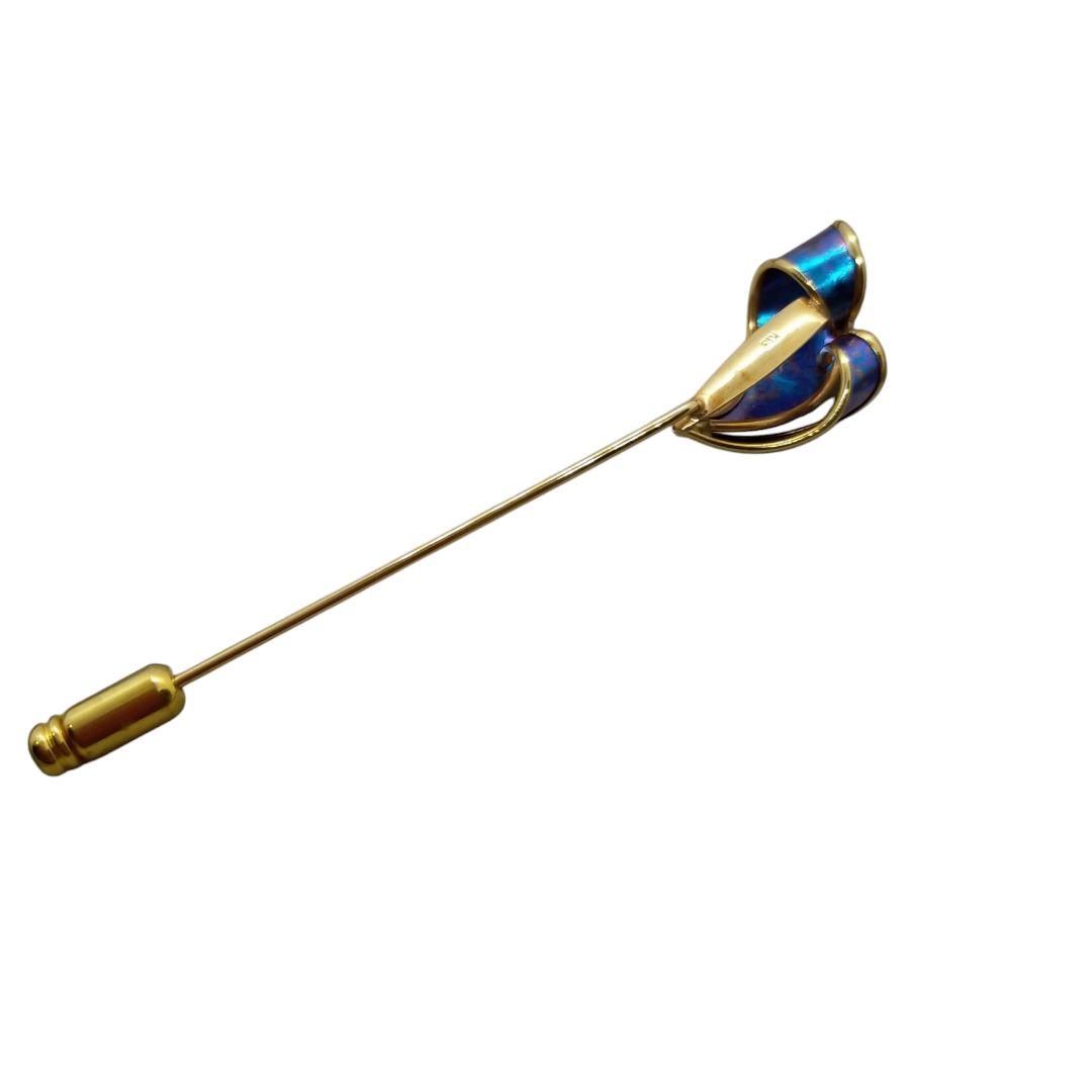 K18 チタン ハットピン ピンブローチ