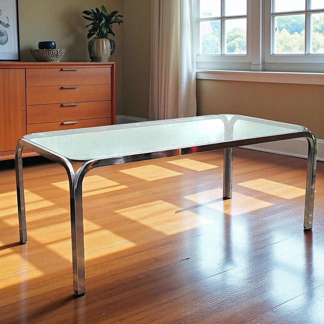 ガラステーブル　昭和レトロ　ミッドセンチュリー