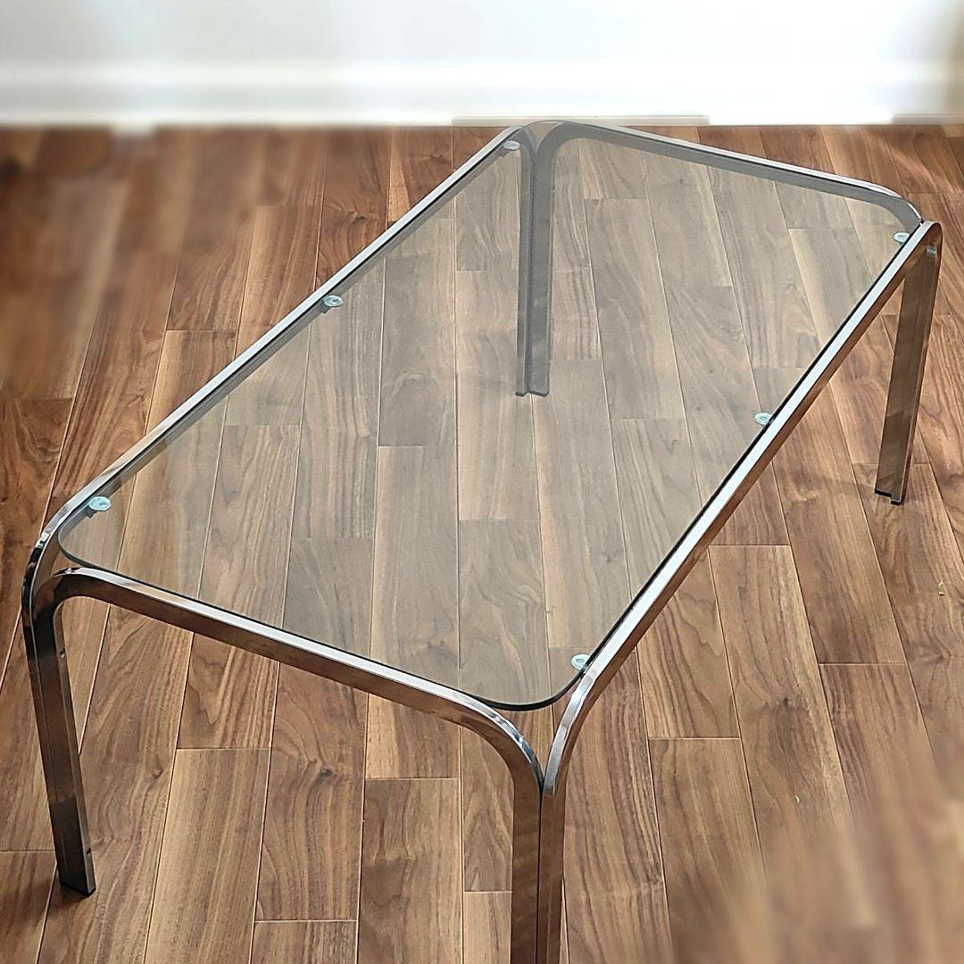ガラステーブル　昭和レトロ　ミッドセンチュリー