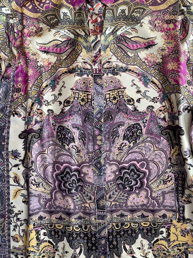 美品ETROエトロ　シルク100%ブラウス　ペイズリー柄★ドライクリーニング済み