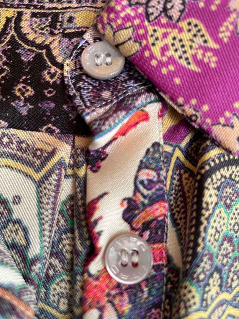 美品ETROエトロ　シルク100%ブラウス　ペイズリー柄★ドライクリーニング済み