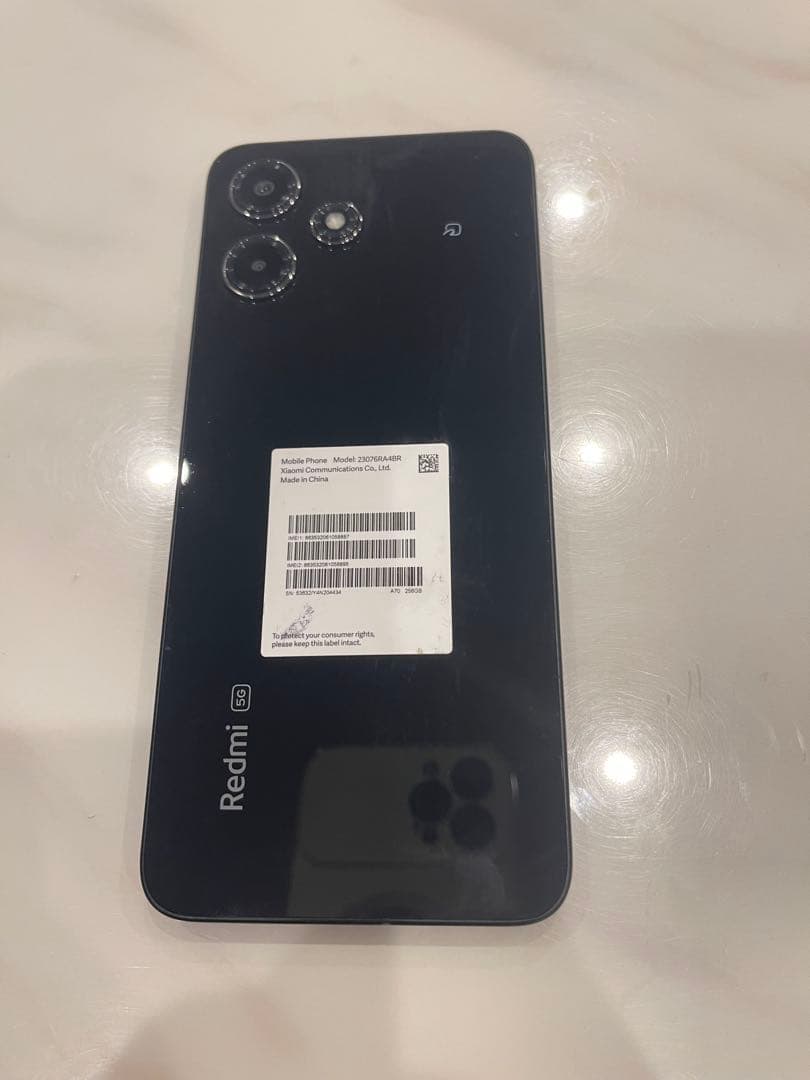 Redmi 12 5G 256GBモデル ミッドナイトブラック 画面割れあり