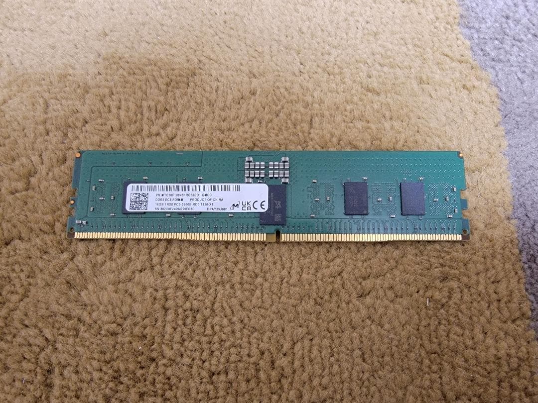 Micron DDR5 PC5-5600 RDIMM 16GB メモリ